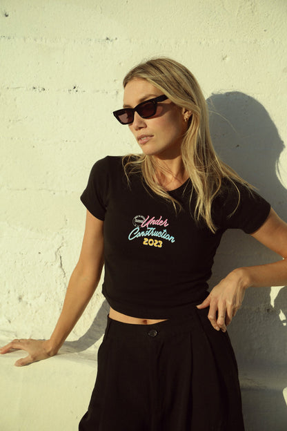 Under Construction Cropped Tee